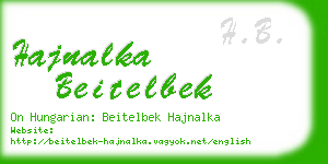 hajnalka beitelbek business card